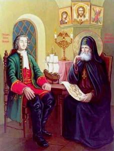Царь Петр I и святитель Митрофан