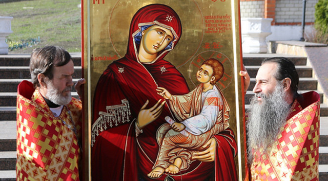 В Свято-Алексиевский монастырь принесена икона со Святой Горы Афон